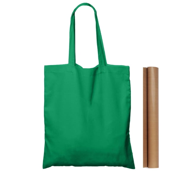 Bolsa de mano NPBAG, 15 unidades, 38 cm x 41 cm, algodón verde, para impresión