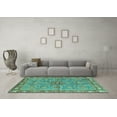 thumbnail image 3 of Ahgly Company Indoor Square Oriental Turquoise Blue Traditional Area Rugs, 8' Square, 3 of 4