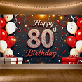 thumbnail image 7 of Sparkling 80th Birthday Banner Backdrop, Decorated with Glittery Balloons and Confetti, Ideal for Birthday Parties Photography Props and Home Decorations, 7 of 7