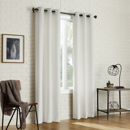 sun zero 2-pack arlo textured thermal insulated grommet curtain panel pair  40 x63   pearl white