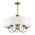 thumbnail image 5 of 42985-01 Livex Lighting Brookdale - 5 Light Pendant In Transitional Style-16.5 Inches Tall and 23 Inches Wide-Antique Brass Finish    -Traditional, 5 of 10
