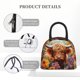 thumbnail image 4 of Balery Countryside Colorful Floral Cow Bolsa de Almuerzo para Mujeres, Caja de Almuerzo, Bolsa de Almuerzo Pequeña Impermeable, Tote de Almuerzo Reutilizable con Gran Capacidad, 4 of 6