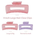 thumbnail image 3 of 4.1 Inch Large Jumbo Jaw Square Clips for Thick Hair - 12 Pcs Bulk Hair Accessories for Women and Girls - Ice Cream, 3 of 14