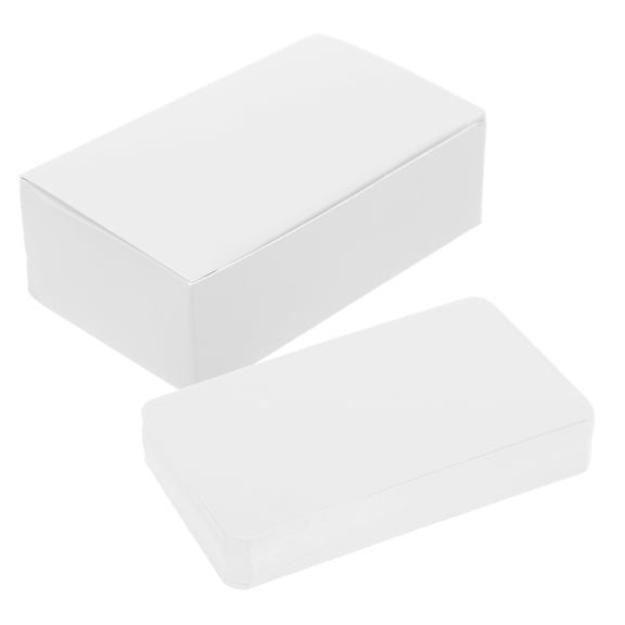 EXHUMKY 100Pcs White Blank Index Cards with Rounded Corners for Vocabulary Study and Business Use