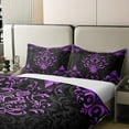 thumbnail image 3 of Manfei Victorian Damask 100% Cotton Duvet Cover Queen Size, Vintage Baroque Floral Comforter Cover, Black Purple Bed Cover, Breathable Bedroom Decor, 3 of 9