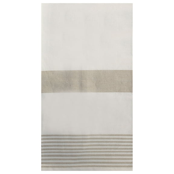Sandstone & White Stripe Woven Cotton Kitchen Towel
