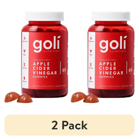 (2 pack) Goli Nutrition Apple Cider Vinegar Vegan Gummies, 60 Count