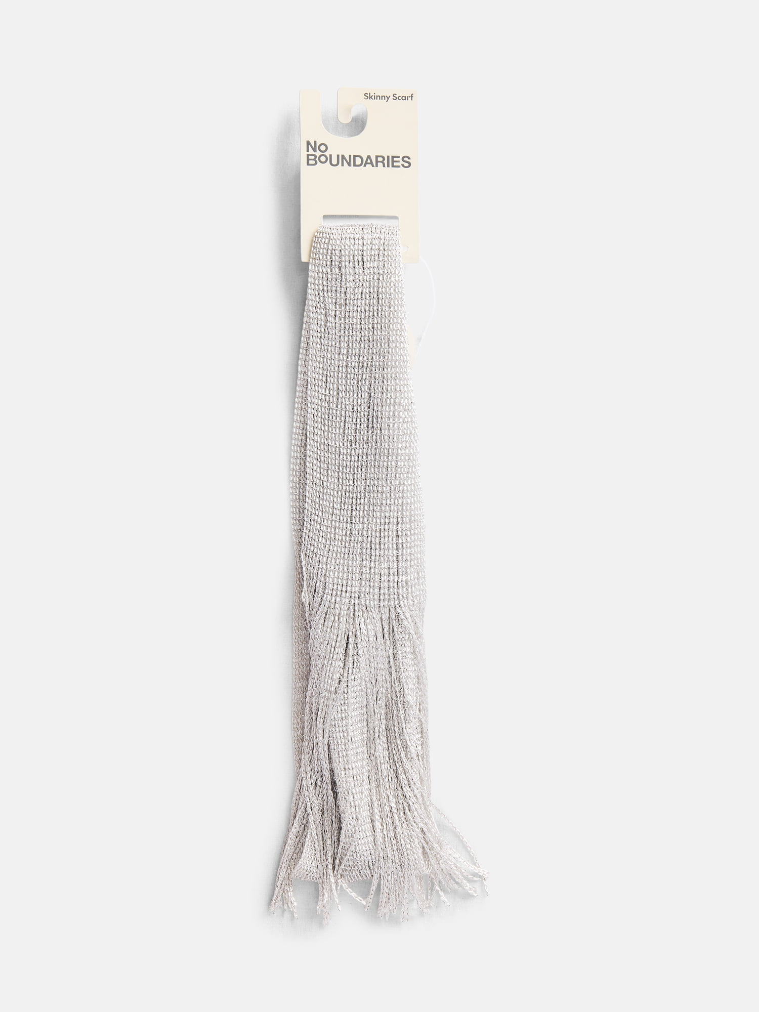 No Boundaries Women's Metallic Skinny Scarf, Silver