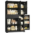 thumbnail image 2 of Homfa Kitchen Pantry Storage Cabinet, 68" Food Pantry Cabinet with Drawer and Door Shelf, 6 Door Freestanding Cupboard Buffet for Dining Room, Black, 2 of 8