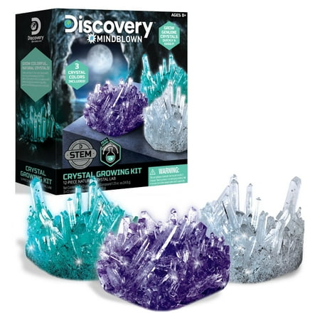 Discovery™ #Mindblown 12-Piece Natural Crystal Growing Science Kit, for Kids & Teens