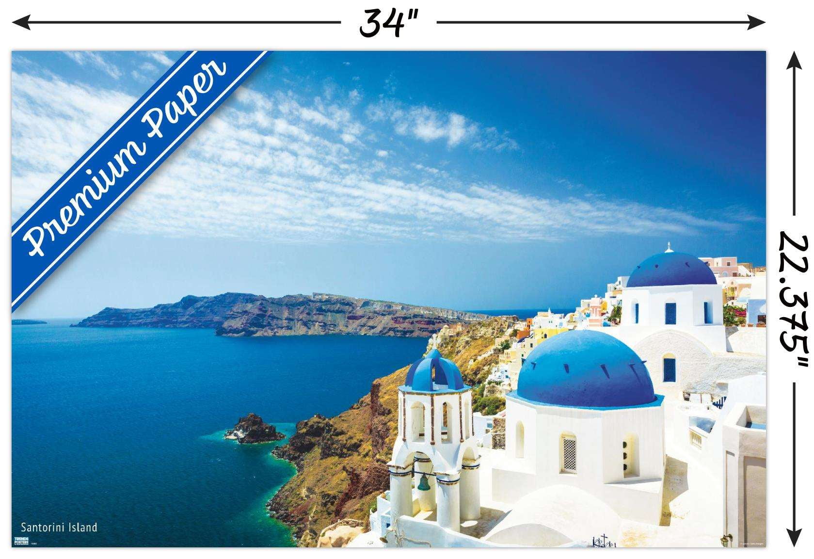 Santorini Island Wall Poster, 22.375" x 34"