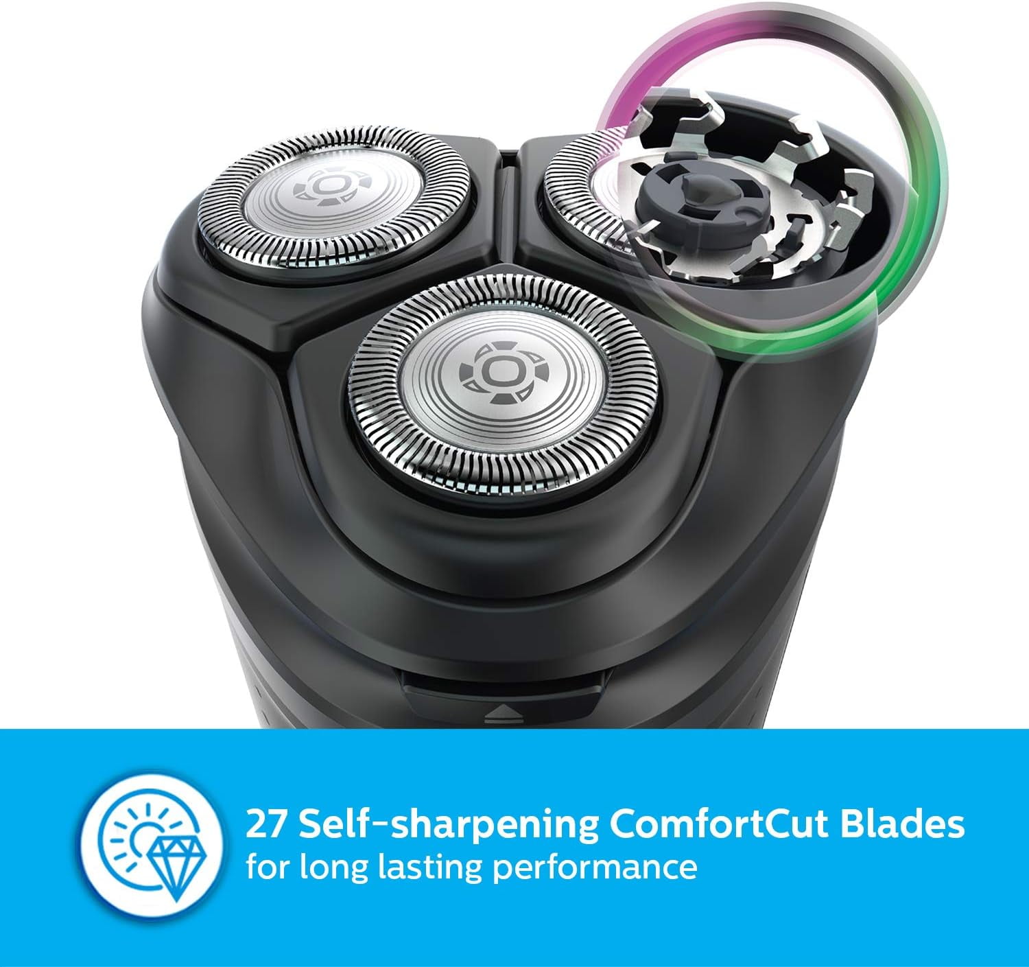 Philips Cordless Electric Shaver, 3D Pivot & Flex Heads, 27 Comfort Cut Blades, up to 40 Min of Shaving