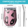 thumbnail image 5 of 12oz Stemless Wine Tumblers Pink and Black Of Leopard Print Vacuum Insulated Stainless Steel Travel Tumbler Cups Mug with Lid and Straw for Champaign,Cocktail,Beer with Cleaning Brush, 5 of 5