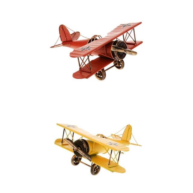 2x Avión de Metal Vintage Modelo Aviones Juguete para Regalos Sunnimix Aviones de decoración del hogar