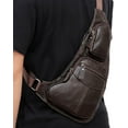 thumbnail image 3 of Kwuty Vintage Leather Sling Bag Backpack for Men Crossbody Shoulder Chest DayPack Backpacks, 3 of 7