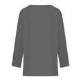 thumbnail image 5 of Basic Tops Ladies' Fashion Flared Cuffed Casual Solid Long Sleeve Round Neck Blouse Shirt Tops, 5 of 7