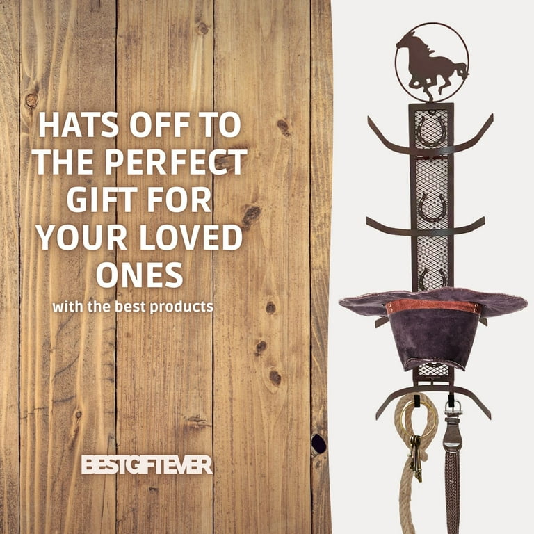 Cowboy Metal Horse Hat Rack Wall Mounted Organizer Storage Hat