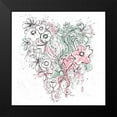 thumbnail image 2 of Krinlox 12x12 Black Modern Framed Museum Art Print Titled - Blooming Heart II, 2 of 5