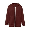 thumbnail image 6 of Viadha Basic Lightweight Full Zip Hoodie for Women Long Sleeve Cardigan Jacket Hood Fall Winter Sweatshirts with Pockets, 6 of 8