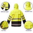 thumbnail image 3 of RainRider Rain Suits Waterproof for Men & Women Heavy Duty Rain Gear High Visibility Reflective Jacket Bib Pants 3 Pieces Rainwear(Fluorescent,XXL), 3 of 6