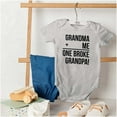 thumbnail image 4 of Grandma Plus Me Is One Broke Grandpa Romper Boys or Girls Infant Baby Brisco Brands 18M, 4 of 6