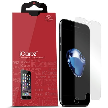 iCarez [HD Anti Glare] Screen Protector for iPhone 8 Plus iPhone 7 Plus 5.5-inch [ Unique Hinge Install Method With Kits ] with Lifetime Replacement Warranty [3