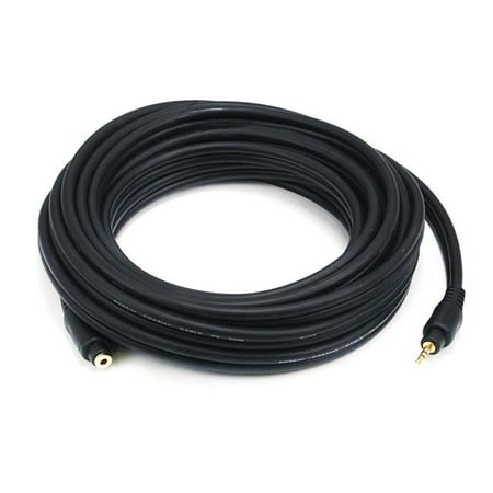 20ft Premium 3.5mm Stereo Male to 3.5mm Stereo Female 22AWG Extension Cable (Gold Plated) – Black 20ft Premium 3.5mm Stereo Male to 3.5mm Stereo Female 22AWG Extension Cable (Gold Plated) – Black