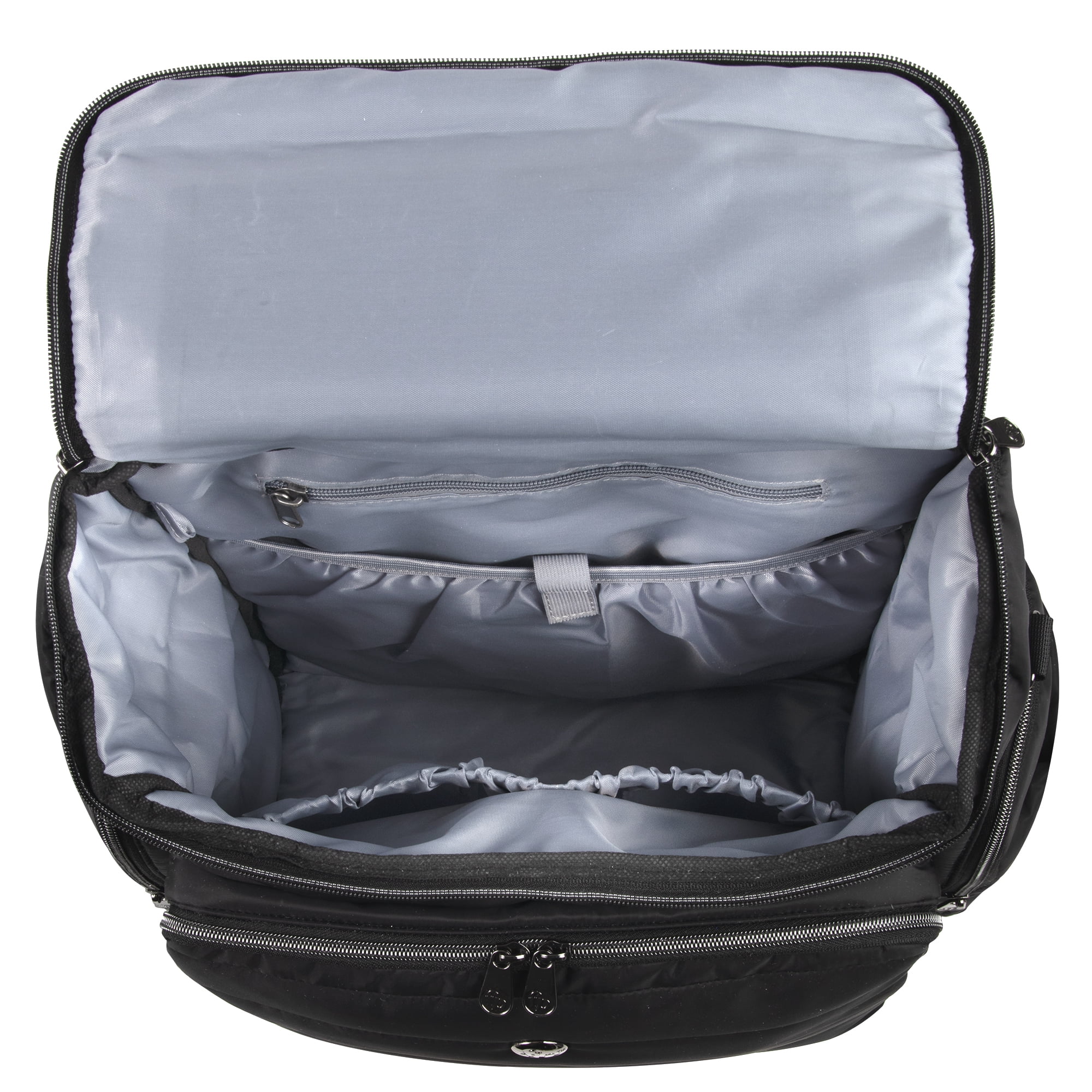 Fisher-Price Crossbody Tote and Diaper Bag Backpack - Changing Pad, Insulated Pocket - Black
