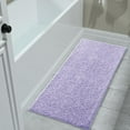 thumbnail image 2 of Long Bathroom Rug Non Slip Washable 47x24, Soft Absorbent Microfiber Bath Mat, Dual-Tone Decor Rug with Rubber Backing for Bathroom Floor, Tub and Shower, Home Essentials,Purple and White, 2 of 6