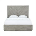 thumbnail image 5 of Eve Platform 2 Drawer Storage Queen Bed Wood Plank Headboard Gray, 5 of 5