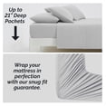 thumbnail image 2 of 4-Piece Twin XL Sheet Set, 21-Inch Extra Deep Pocket Sheets, Deep Pocket Twin XL Fitted Sheet, Light Grey Pillow Cases Set of 2, Standard Pillowcases, Light Grey Sheets, 2 of 9