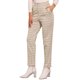 thumbnail image 4 of Pantalones de tartán de mujer Inspire Chic, elásticos, de cintura alta, rectos y largos, talla S, color caqui, 4 of 5