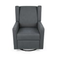 thumbnail image 2 of Charcoal Fabric Swivel Recliner Chair with Push Back Reclining, Wingback Design for Small Space Living Room, Bedroom, RV, 2 of 10