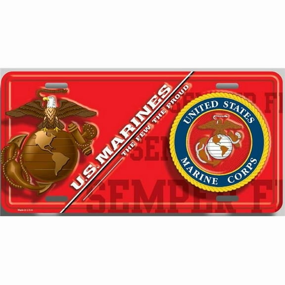 U.S. Marines Metal License Plate