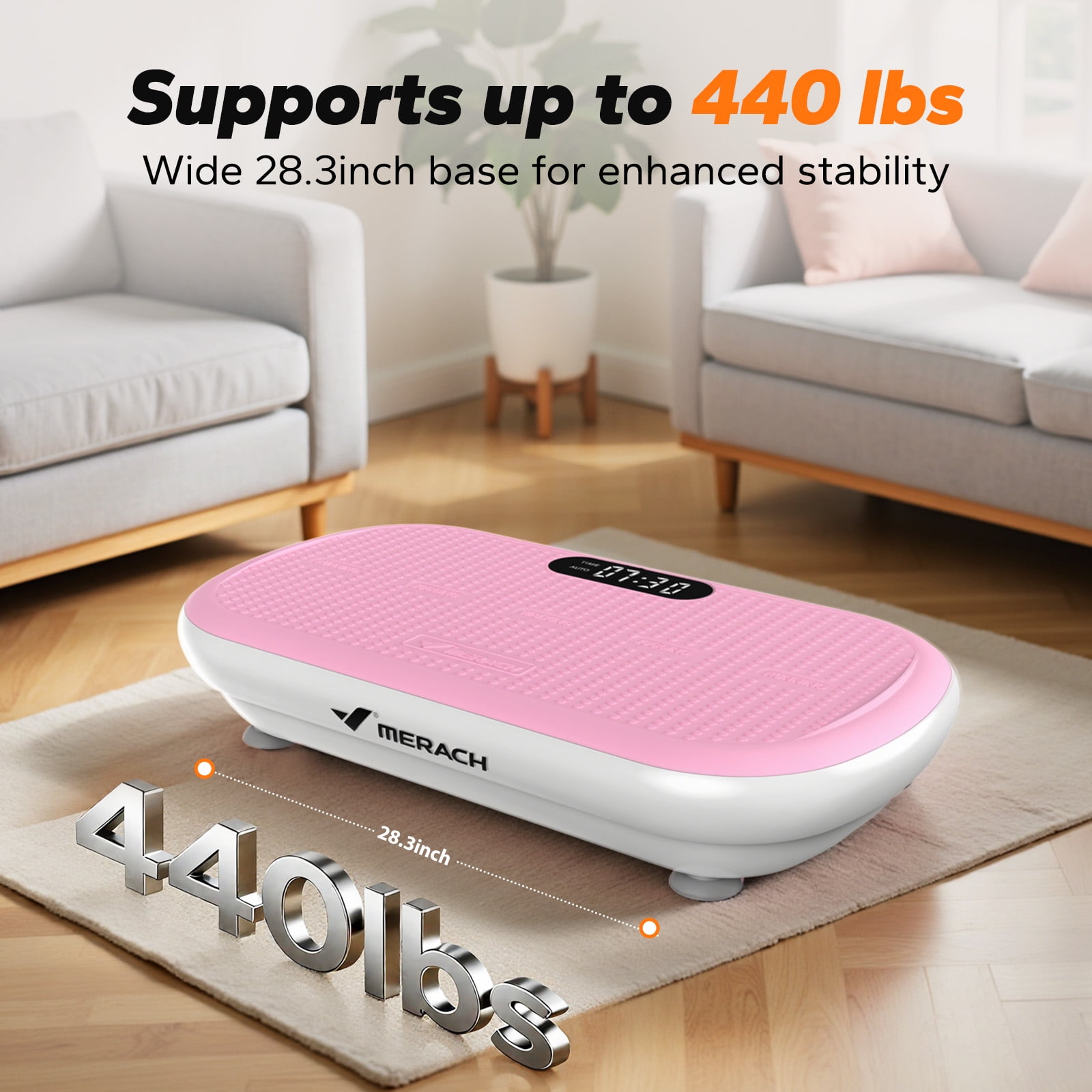 MERACH Full Body Vibration Plate - Stability, Calf Workout, Silicone Pedals, Supports 440 lbs, Bluetooth Sync