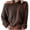 Coffee, variant on Buigttklop Sweaters for Women Plus Size Women Solid Color Long Sleeve Pullove O-Neck Shirt Sweater Tops Coffee