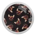 thumbnail image 1 of 4PCS Round Dog French Bulldog Cabinet Fluorescence Knob Glowing in the Dark Furniture Drawer Pulls Handle with Screws, 1 of 5