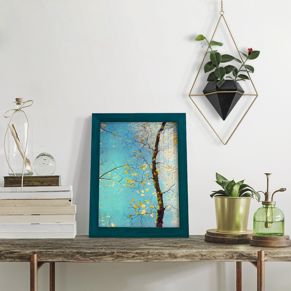 Autumn Tapestry III -Framed Print w/glass-Ocean Blue