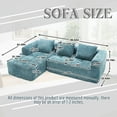 thumbnail image 2 of SOULART 98.42" Cloud Couch, Blue Modern Modular Sectional Sofa with Chaise Longue, Chenille Fabric, Small Side Pockets, Suitable for Living Room, 2 of 10