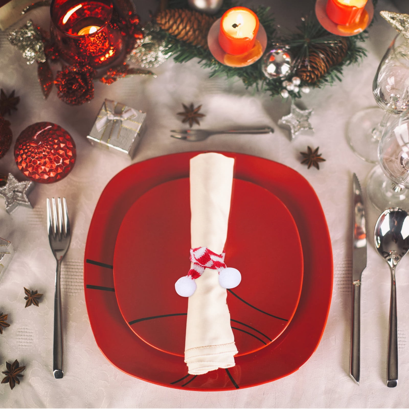 25 Ensembles Mini Chapeaux Noël Écharpes Pour Bouteille