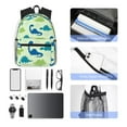 thumbnail image 4 of Disketp Cute Dinosaur Blue Green Mochila Ligera Clásica con Múltiples Bolsillos, Mochila Casual para Hombre y Mujer, Ideal para Escuela, Trabajo y Viajes, 4 of 6
