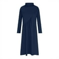 thumbnail image 6 of WIZUTIZ Fall Dresses Long Sleeve Versatile Dress for Women Turtleneck Shirt Women Solid Patchwork Long Skirt, 6 of 6