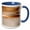 Blue/White, variant on 3drose, Image of Trend Gold Copper Strokes on Shiny Gold Elegant Texture, 11oz Two-tone Black Mug