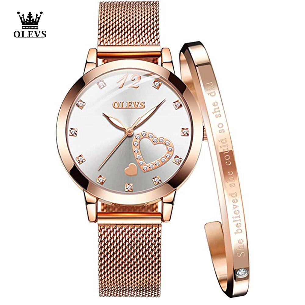 OLEVS Ladies Watches Rose Gold Japanese Quartz Female Watches for Women  Waterproof Stainless Steel Casual Dress Lady Wrist Watches