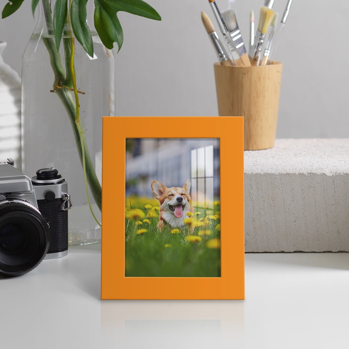 Modern Real Wood 3.5x5 inch Picture Frame in Orange