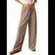 thumbnail image 2 of Pantalones Palazzo de Cintura Alta con Bolsillo y Pierna para Mujer, para Otoño e Invierno. Caqui XXL, 2 of 9