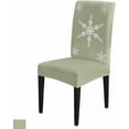 thumbnail image 4 of Chair Covers for Dining Room Set of 4,Christmas White Snowflakes Stretch Seat Protector Removable Washable Chairs Slipcovers for Kitchen Banquet Wedding Hotel,Winter Snow Seamless on Gray, 4 of 6