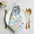 thumbnail image 2 of Easter Cloth Napkins, Spring Rabbit Eggs Flowers Herbs Blue Plaid Washable and Reusable Dinner Napkins Set of 2, Table Napkin for Kitchen Party Birthday Wedding Hotel Housewarming 20"x20", 2 of 9