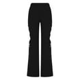 thumbnail image 4 of Wancir Women's Lace Flared Legging Pants Gothic High Waist Hollow Patchwork Mesh Bell-Bottom Trousers, 4 of 6