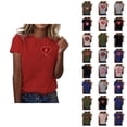 thumbnail image 1 of T-shirts de la Saint-Valentin pour Femmes 2026 à Manches Courtes Col Rond avec Cœur Graphique, 1 of 4